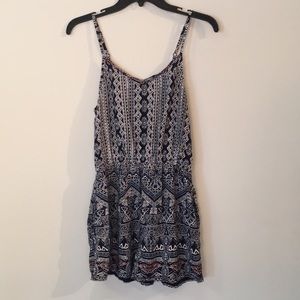 Blue pattern romper